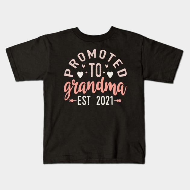 Promoted To Grandma Est 2021 Kids T-Shirt by Tesszero